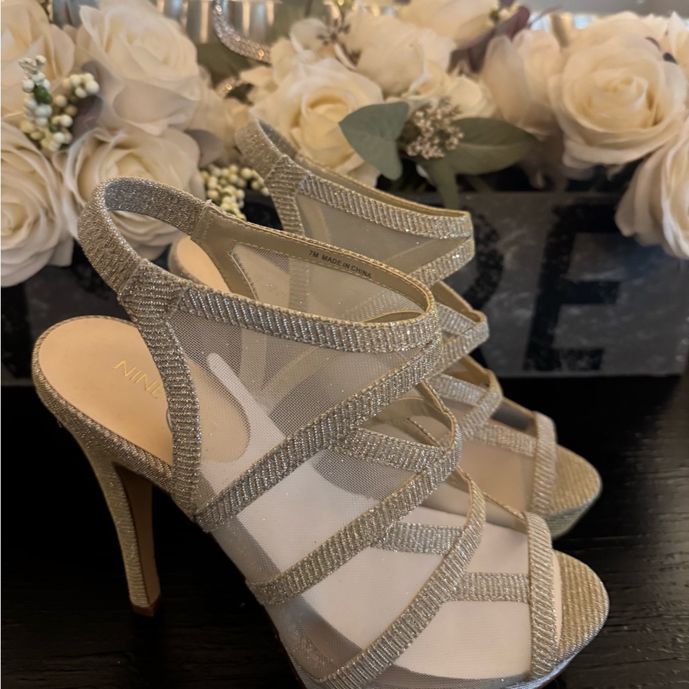 Nine West Silver Heels Elegant Design